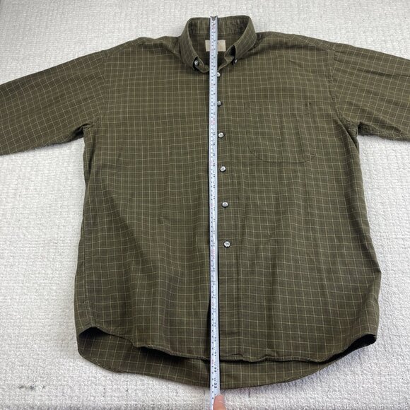 Viyella Long Sleeve Shirt Green / Red Plaid Wool Blend Button Down Men's Size L - Picture 10 of 16